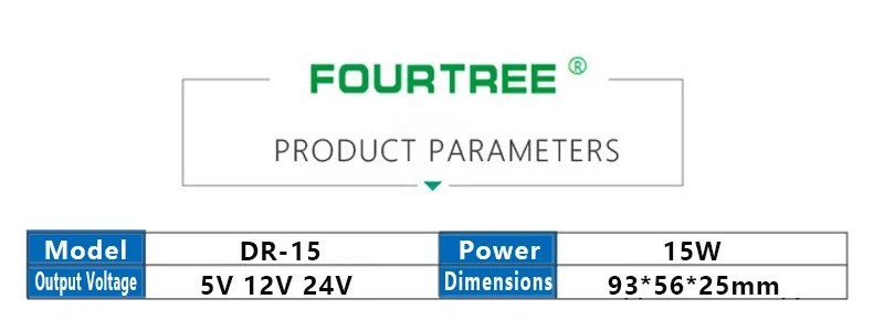 DR-15, 15W, Única Saída, 5V, 12V, 24V,