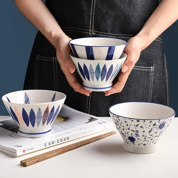 

1pcs Kinglang Japanese 5inch ceramic bowl household hand-painted rice bowl pastry bowl