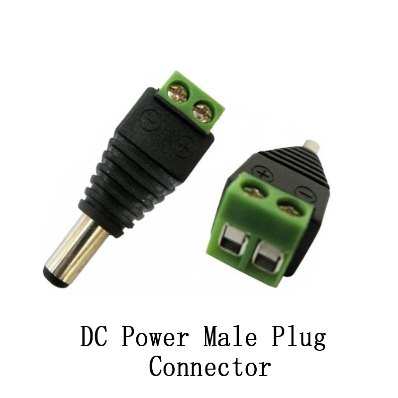 

100pcs/lot 2.1 x 5.5mm DC Power male Plug Jack Adapter (Used for cctv camera AHD camera IP camera and DVR/NVR)