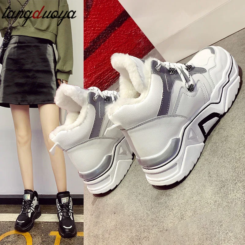 

winter sport shoes woman high top warm plush sneakers women platform trainers women running shoes sports Zapatillas Muier