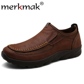 

Mekmak Leather Men Casual Shoes Loafers Sneakers Handmade Retro Leisure Loafers Shoes Zapatos Casuales Hombres Man Shoes Flat