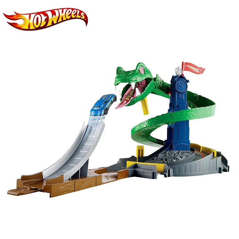 Najtaniej Oryginalny hot wheels samochód Cobra wyścig tunelu podekscytowany wyścigi samochodowe przygoda konkurencji zabawki chłopcy Rail zestaw dla dzieci zabawki Oyuncak Araba