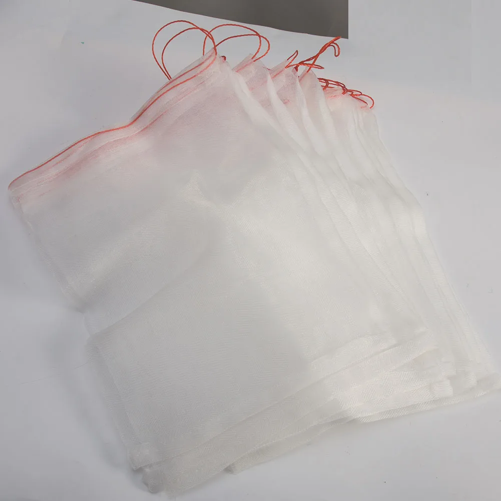 10pcs/set Drawstring Vegetables Protection Bag Garden Supermarket Nylon Reusable For Seeds Soaking Germination Fruit Mesh Bags