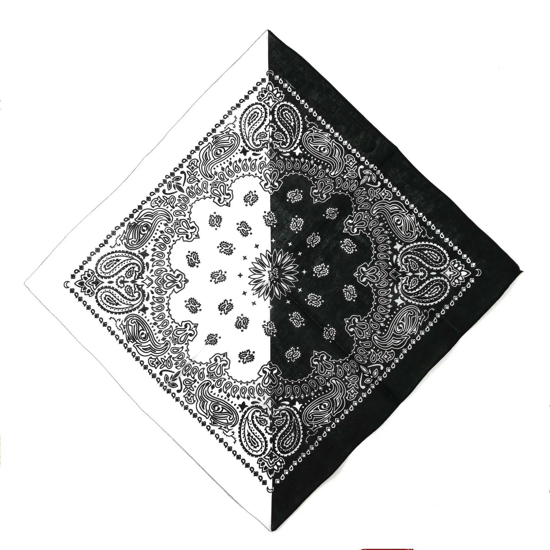 black white bandana 1 шт. бандана шарф мужской лента унисекс хип хоп Красная Бандана головной убор волосы на шею высокого качества шарф бандана Мужские квадратные шарфы принт носовые платки - Цвет: black white bandana