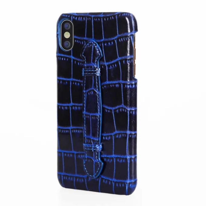 Роскошный bambootrip с кронштейном задний Чехол для телефона для iphone 11 7 8 Plus X XS премиум натуральная кожа для iphone XS Max XR задний Чехол - Цвет: Blue