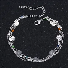 Европа и Америка аксессуары с алиэкспресс улица оснастки стиль знаменитостей крутая Мода Полностью ручной работы из бисера многослойный ножной браслет