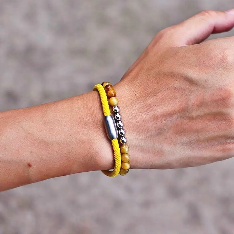 Mens Lucky Red Thread Tiger Eye Lapis Lazuli Stone Bracelet