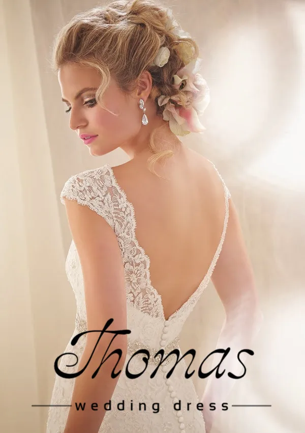 novo elegante sereia manga cap de Casamento rendas vestido de noiva vestidos em renda personalizado свадебное платье