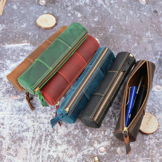 100% Handmade Student Leather Pencil Case - Galen Leather