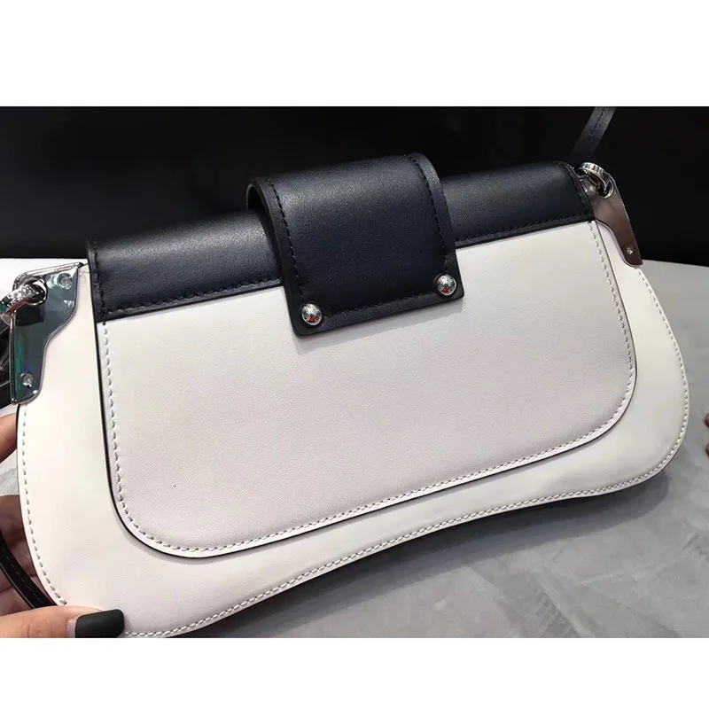 Новая высококачественная кожаная сумка, сумка из натуральной кожи, женская дизайнерская сумка на плечо - Цвет: White