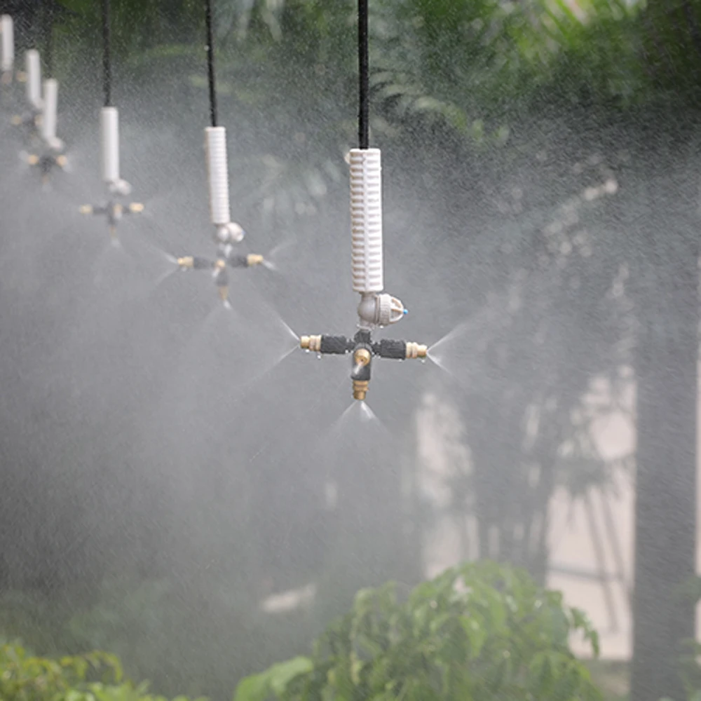 自動散水システム スプリンクラー ガーデンホース ミスト シャワー 畑 庭 芝生 花壇 植木鉢 温室 家庭菜園 灌漑 留守 仕事 旅行 水やり 水まき  28m (グリーン) | 卸・仕入れサイト【グッズステーション】ネット販売特化のラインナップ｜流行りの商品を日々ご案内！ 265 ... ミストノズル、調整可能なミストスプレーノズル、温室吊り下げ霧化スプリンクラークロスフォグノズルミストミスト水噴霧器キット灌漑庭温室2