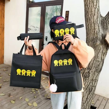 

4Pcs/Set Schoolbag Large Capacity Waterproof Backpack School Backpack for Teenagers Cartoon Travel Printing Backpack Mochila