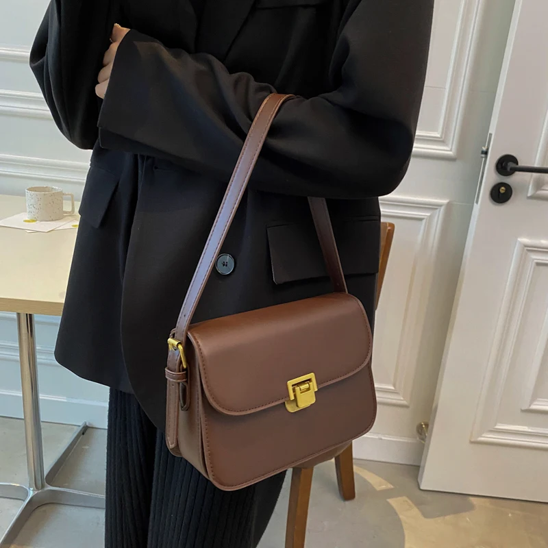 Leather Handbag Women Handbags Crossbody Bags Women's Shoulder Bag Handbag Messenger Bag Preppy Style Female Vintage Envelope Briefcase