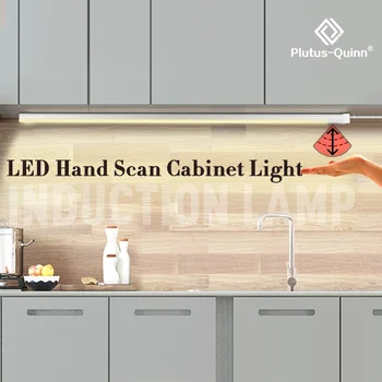 

2020 Smart Ultra-thin 7mm Kitchen Closet Wardrobe Infrared Sensor Light LED Hand Scan Under Cabinet Light 30/40/50 cm