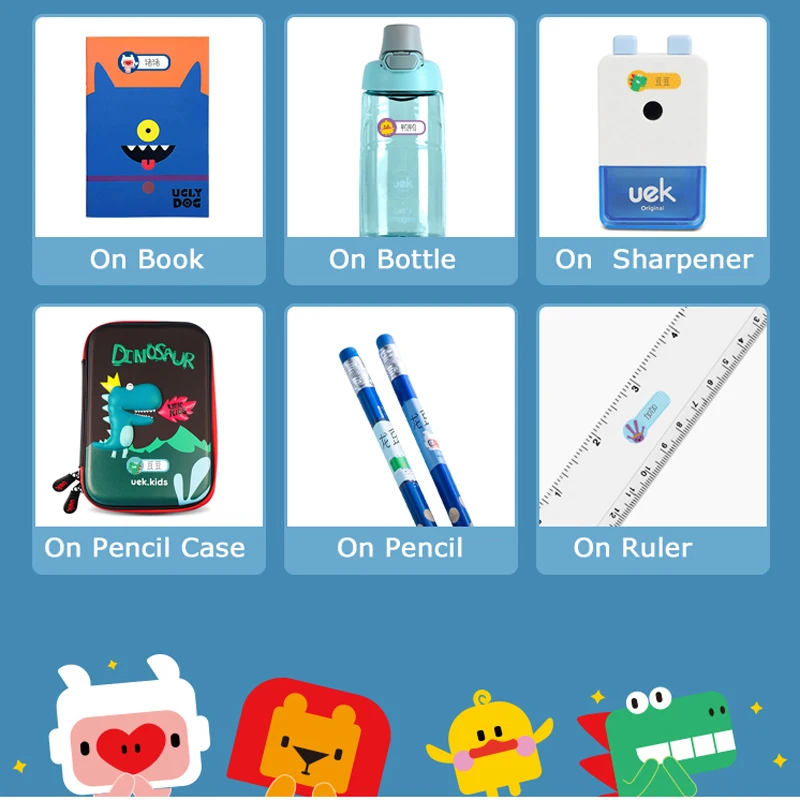 Наклейка с именной биркой UEK самоламинирующиеся именные этикетки для детского