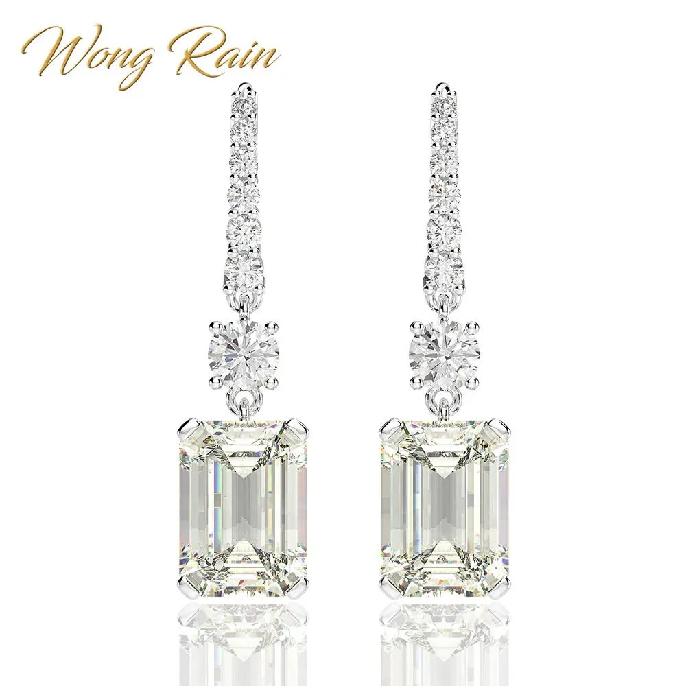 Серьги подвески Wong Rain роскошные серьги Крючки из 925 пробы серебра с моиссанитом