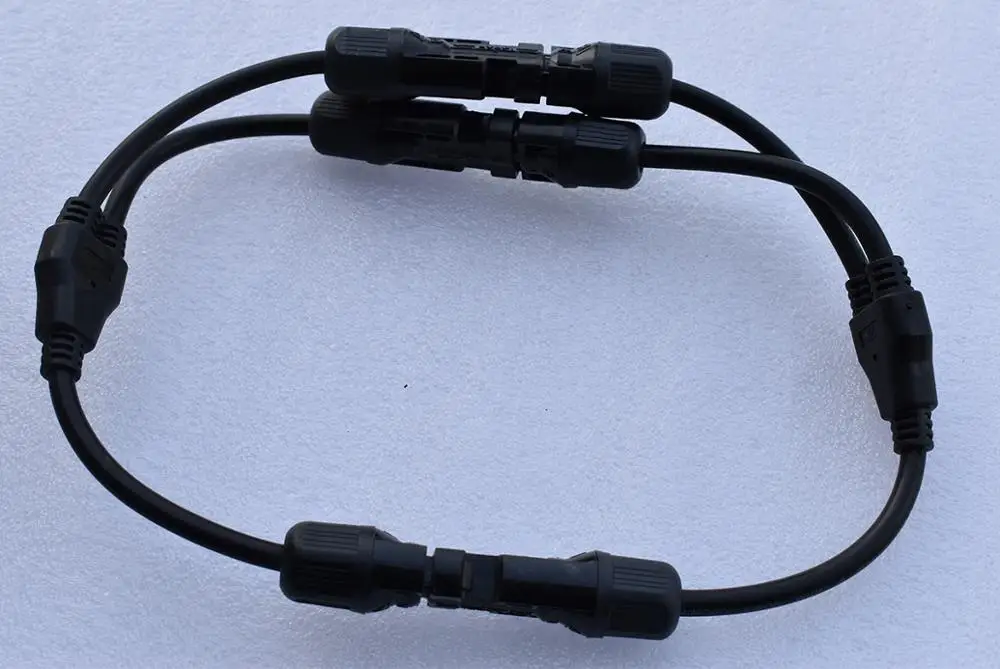 Solar panel connector cable Y type connector cable for flexible solar panel 2 input 1 output male female UV-resisted copper
