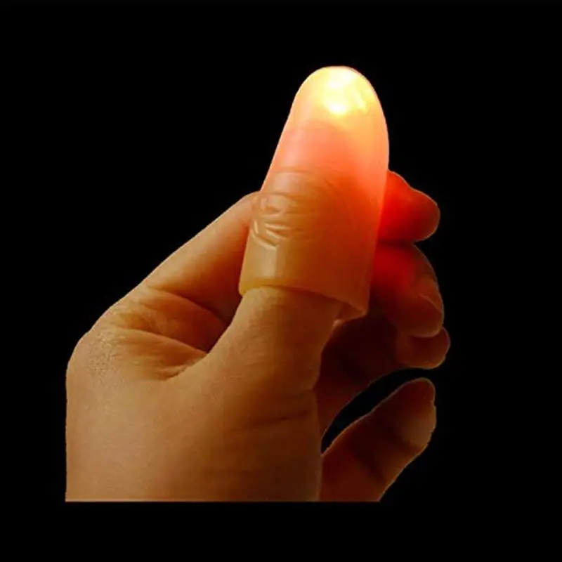 2pcs Magic Light Up Glow Thumbs Tips Fingers Trick Appearing Light Close Up Toy 5