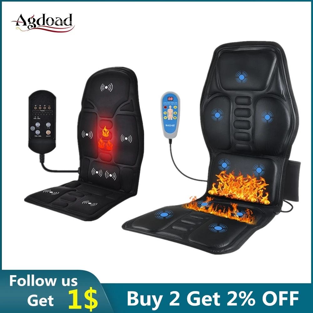 Electric Heating Vibrating Massage Chair Pain Relief Cussion Seat Pad