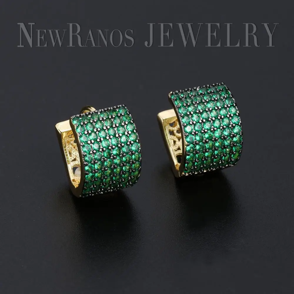 Newranos, круглые серьги-кольца, полностью проложенные фианитами, серьги, наполненные золотом, круглые серьги для женщин, модное ювелирное изделие EWX059