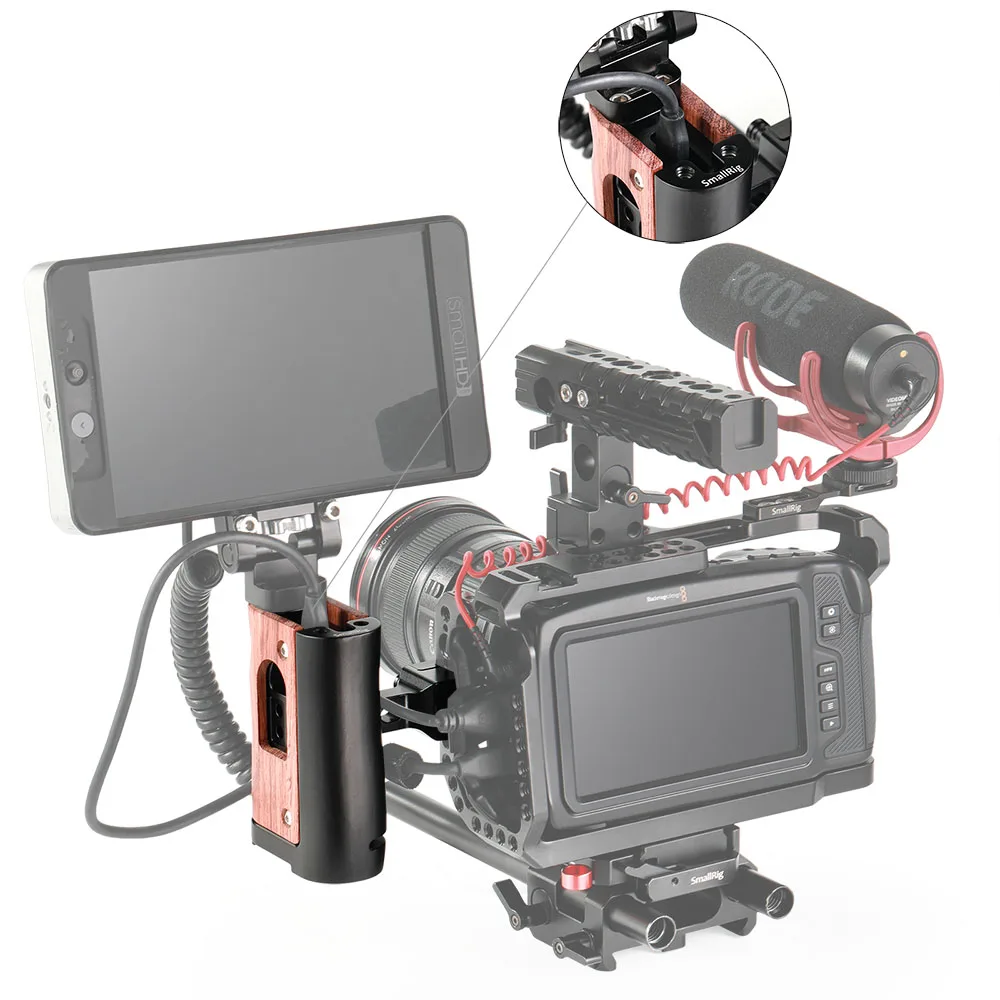 SmallRig ручка NATO сцепление для blackmagic Design карман Кино BMPCC 4K 6K Камера клетка/samsung T5 SSD деревянный приставной рукоятки-2270