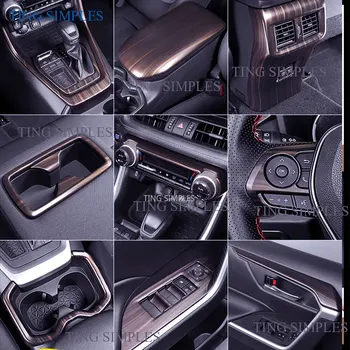 

Wood Grain Interior Refit Kit Middle AC Vent / Head Lights Lamp Switch For TOYOTA RAV4 RAV4 XA50 2019 2020 Cover Trim ABS CHROME