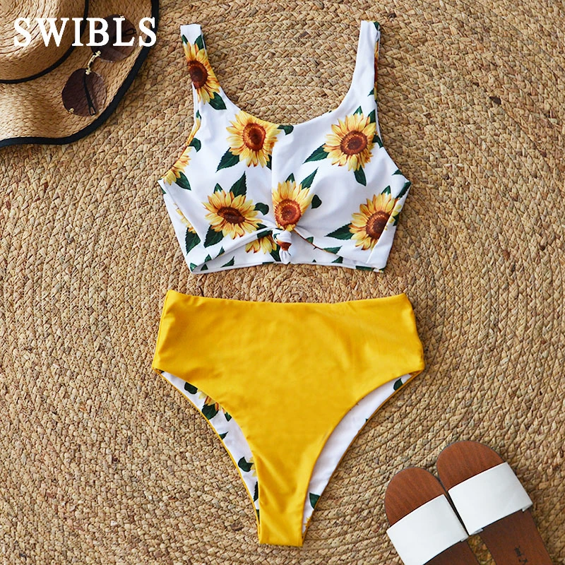 white flower swimsuit