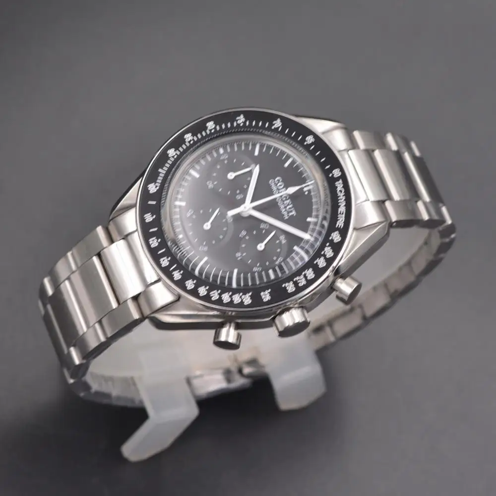 Мужские часы 40 мм crrju мужские часы cadisen relojes de hombre de lujo кварцевые наручные часы мужские часы с автоматической датой