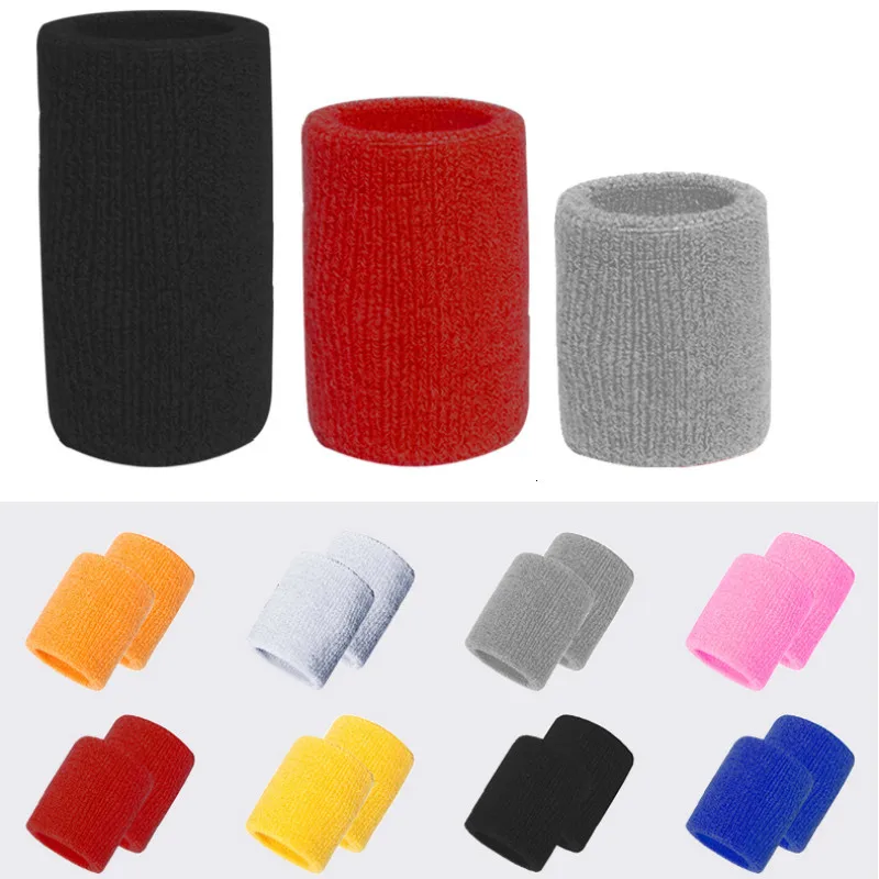 

1 Pair Sport Sweatband Wristbands Hand Band Sweat Wrist Support Brace Wraps Guards For Volleyball Basketball Teennis Men Women