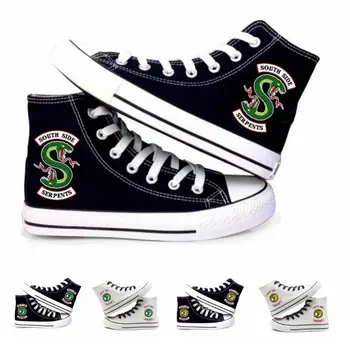 

Women Men Riverdale South Side Serpents Printed High Canvas Shoes Casual Leisure Shoes