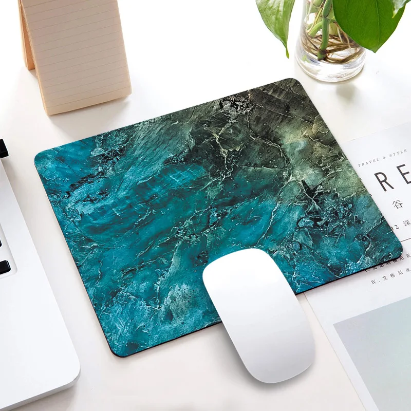 Lowered Game Mousepad Mice Square Anti-Slip Marble-Pattern Rubber Laptop PC 220x180x3mm Mat X6MNemoONYx