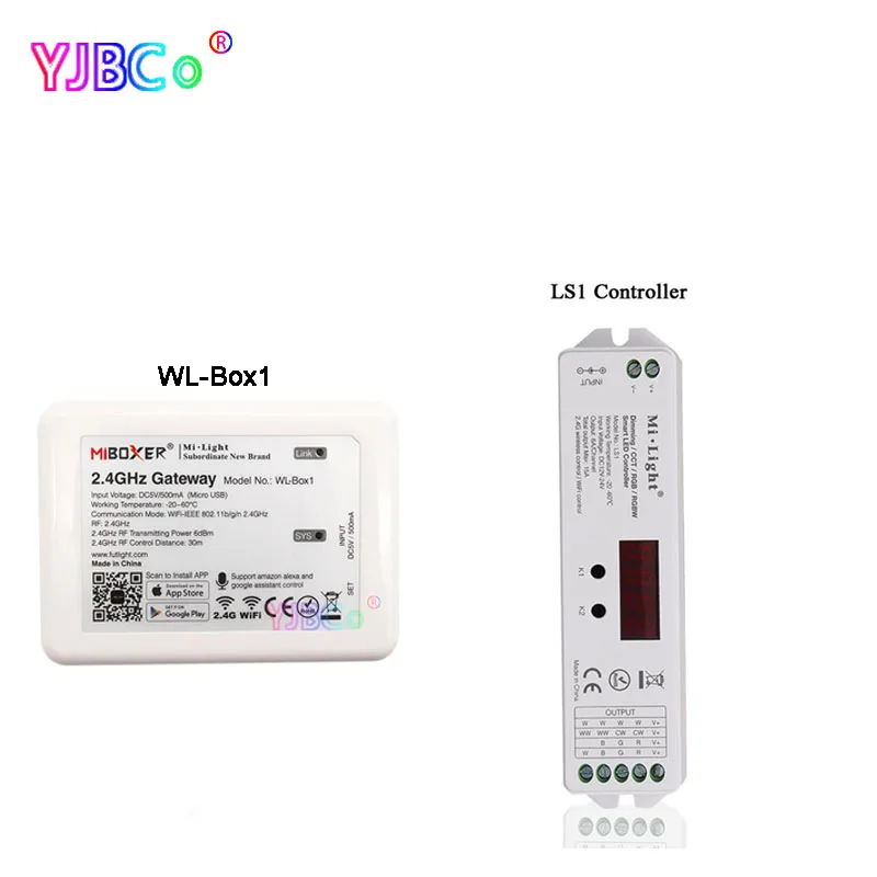 Пульт FUT090 2,4 ГГц+ WiFi iBox1+ Miboxer LS1, DC12V 24 В 15A, 4 в 1 Умный светодиодный контроллер для одного цвета, RGB RGBW CCT полосы - Цвет: LS1 and WL-Box1