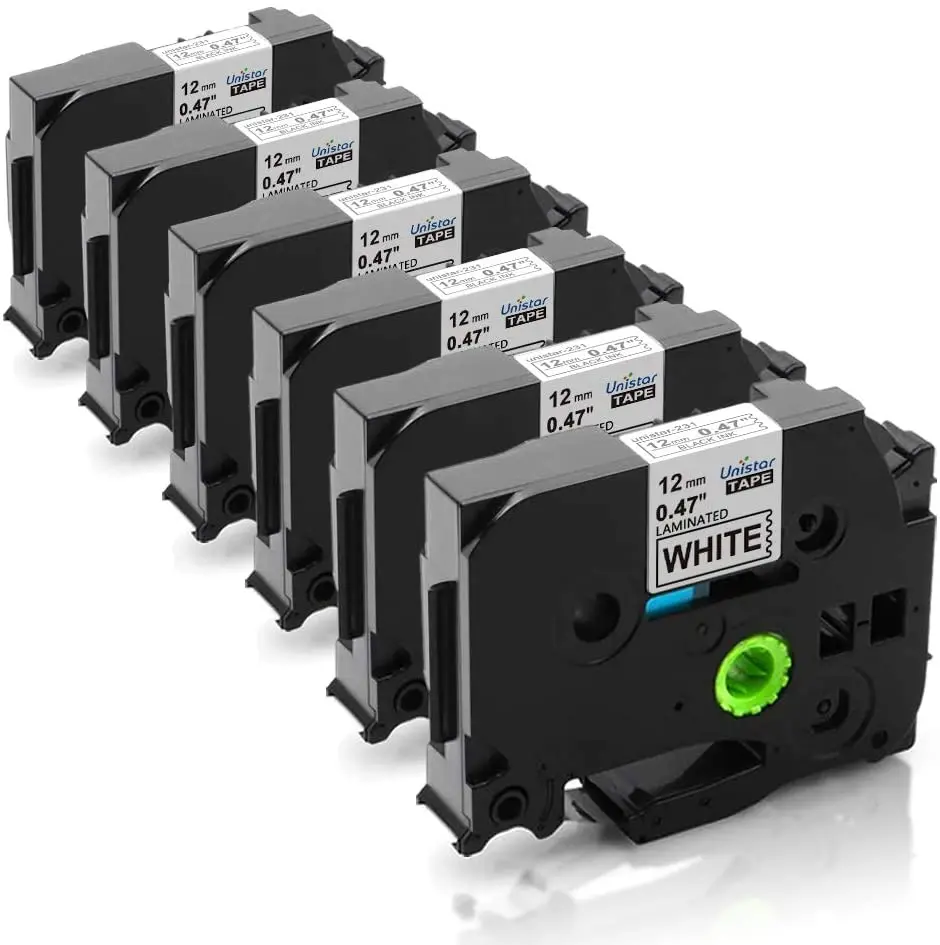 Unistar 6Pack tze 231 Label Tape 12mm 0 