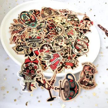 

50Pcs/Set Exotic Sexy Beauty Sticker Skull And Crossbones Retro Graffiti Waterproof Stickers For Fridge Phone Car