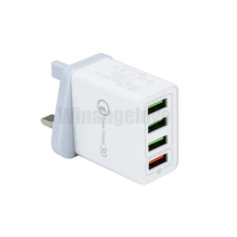 100 шт 5А usb Quick Charge 3,0 4 порта USB зарядное устройство USB быстрое зарядное устройство QC3.0 настенное зарядное устройство адаптер