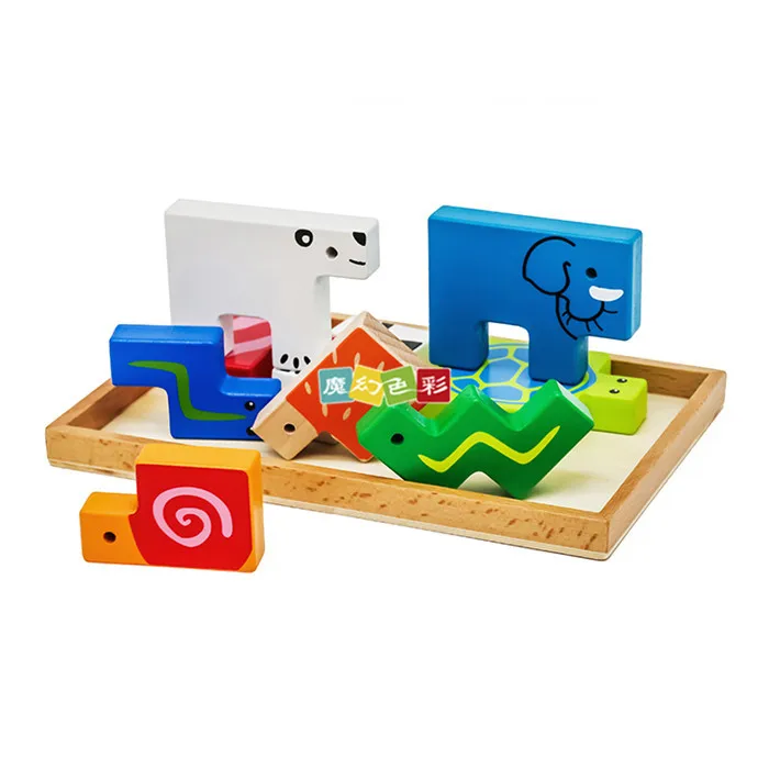 

Russia Gift Box High-End Building Blocks Animal Jigsaw Puzzle Baby Young CHILDREN'S Jigsaw Puzzle Early Childhood Educational Wo