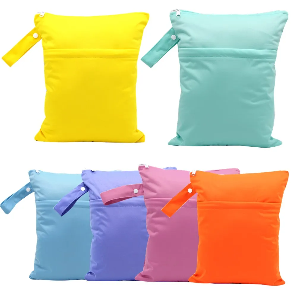 Asenappy-bolsas para pañales de bebé, bolsa húmeda/seca de doble cremallera, impermeable, paño húmedo, mochila, cubierta de pañal reutilizable, WetBag