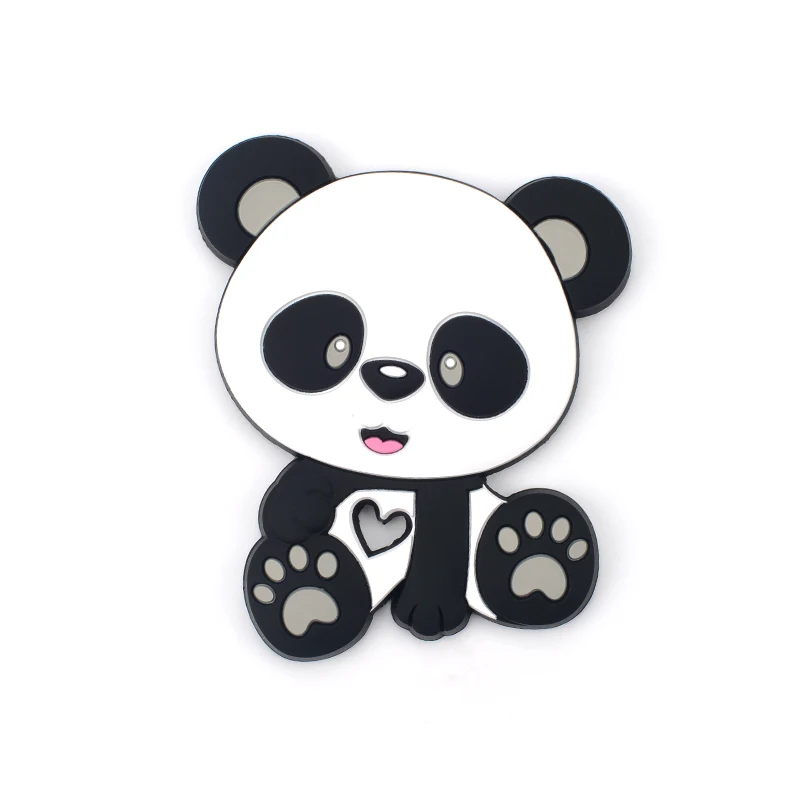 LOFCA 1pc Panda Silicone Teether BPA Free Food Grade Baby silicone teething Pendant Toys Baby Care Pacifier Chain Gift Making 4