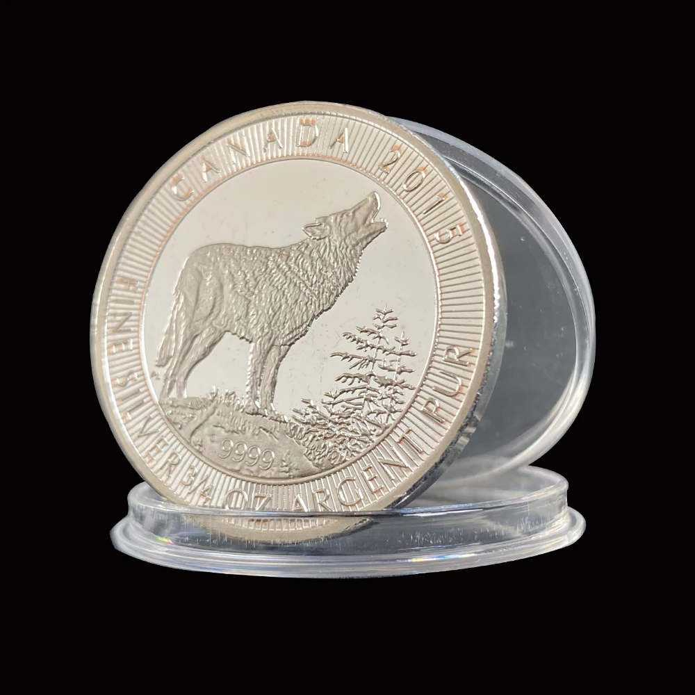 2015 Wildlife Wolf Commemorative Silver Coin 1OZ Elizabeth II Collectibles Gifts | Дом и сад
