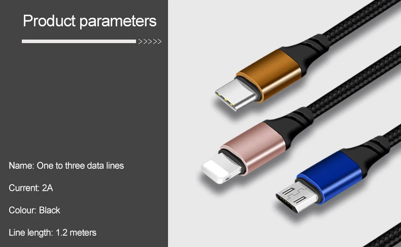 3 в 1 Micro usb type C 8 Pin USB кабель для iPhone телефон зарядное устройство кабель для iPhone 2 в 1 зарядный кабель Micro USB зарядное устройство Шнур