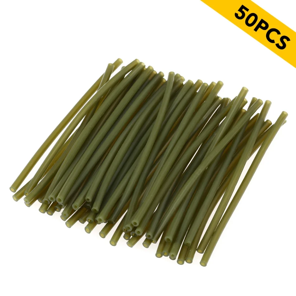 Dark green 50 pcs 30/50/100 шт. рыболовные Aligners крючок рукава крюк буровой установки Выравнивателя охотника резервуар ловля карпа терминал аксессуар - Цвет: Dark green 50 pcs