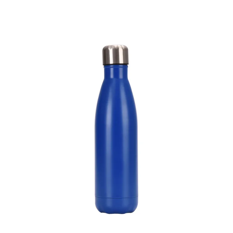 500 мл двухслойная кружка-термос из нержавеющей стали бутылка для колы вода пива термос для спортивной бутылки - Цвет: dark blue