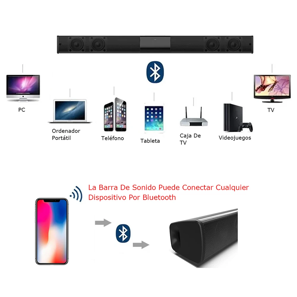 20 Вт Колонка Беспроводная Bluetooth ТВ Саундбар музыка стерео домашний кинотеатр