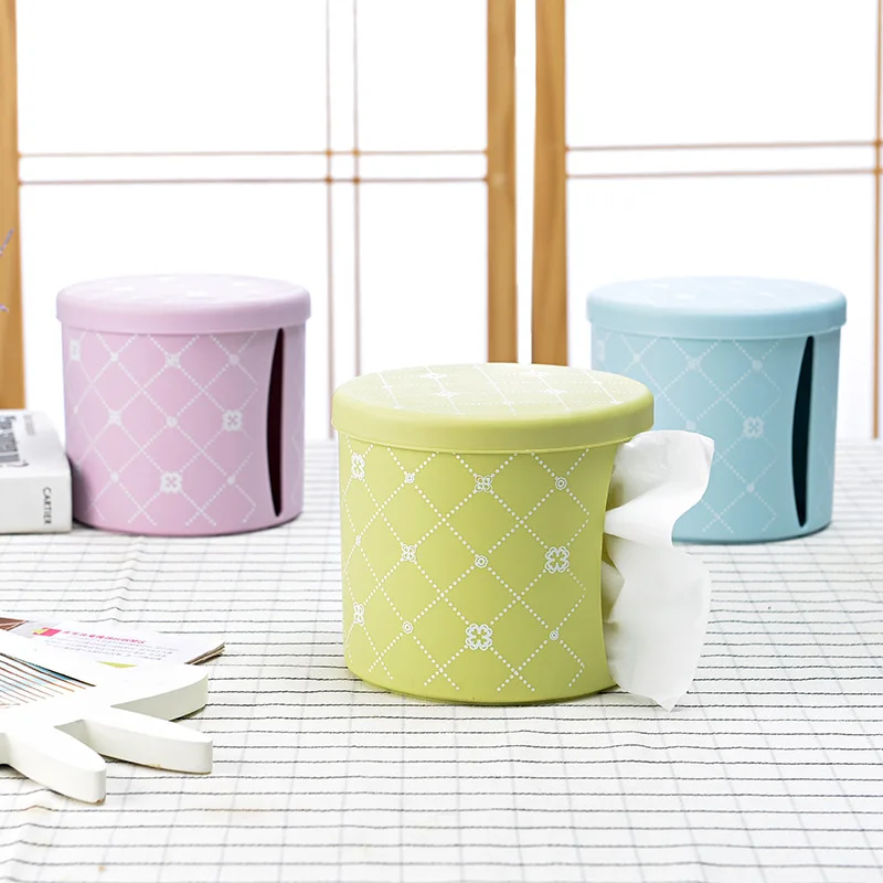 TAYHee Tissue Box Plastic Tissue Box Side Pull Tissue Box Chart Drum 5819