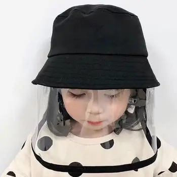 

Children Kids Anti-droplet Visor Shield Bucket Hat Face Protective Cover Sun Cap