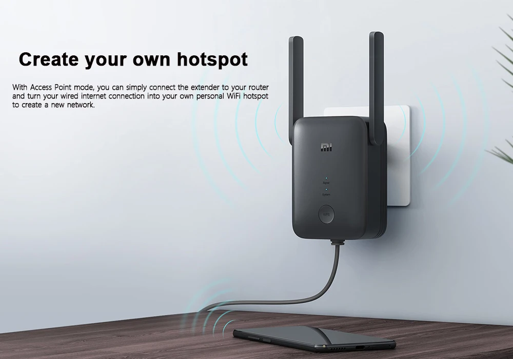 Global Version Xiaomi WiFi Range Extender AC1200 1200Mbps Ethernet Port 2.4GHz And 5GHz Band Amplifier WiFi Signal Router Mihome