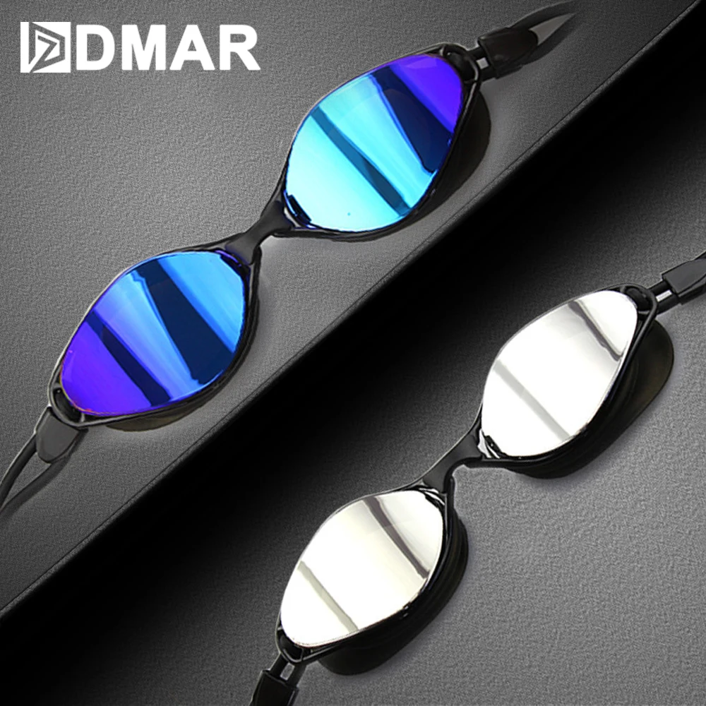 DMAR гальванические плавательные очки противотуманные плавательные очки для вождения Профессиональные Водонепроницаемые силиконовые очки