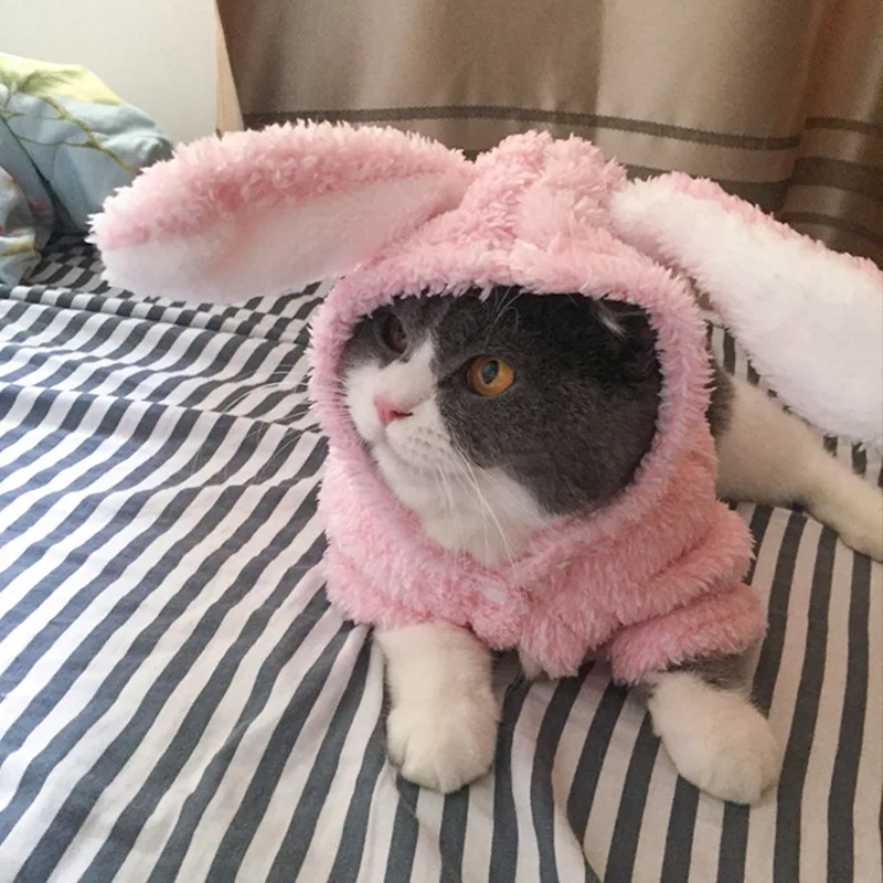 Одежда для домашних животных, котов Mascotas Chtistmas костюм Одежда для домашних животных, милые толстовки с изображением кролика и кота для Костюмы щенок плюшевая игрушка одежда для кошки наряд