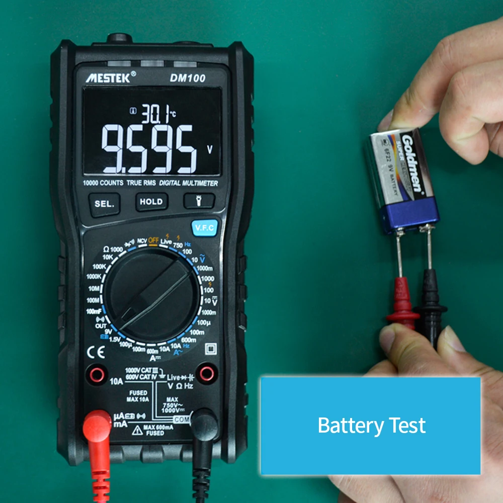 MESTEK 10000 Counts True RMS Digital Multimeter Temperature and Humidity NCV Live Line Tester Anti-burn Fuse Alarm Multimeters
