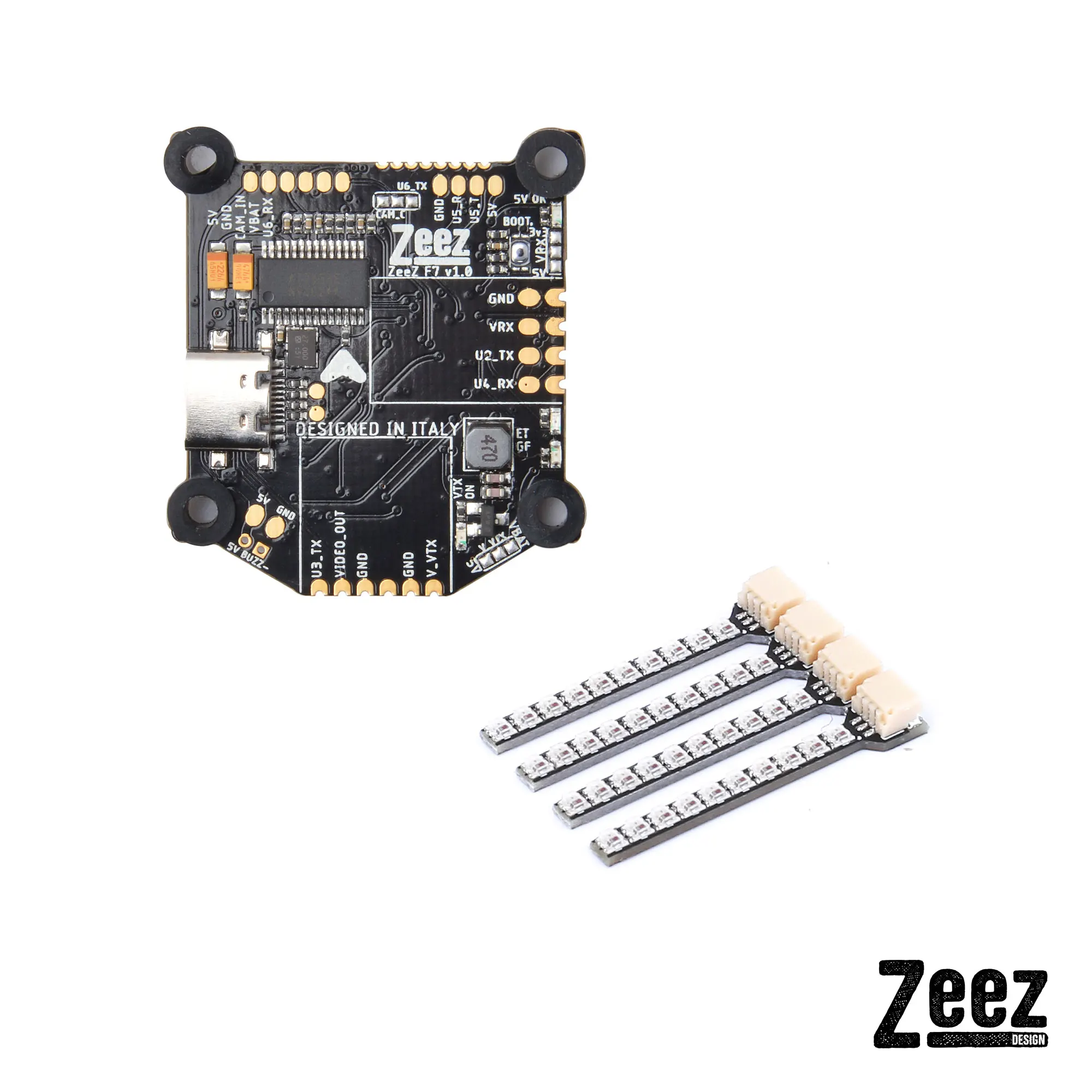 Контроллер полета Zeez F7 светодиодный 8S 5 В BEC 3A MPU6000 128 Мб флэш памяти OSD чип